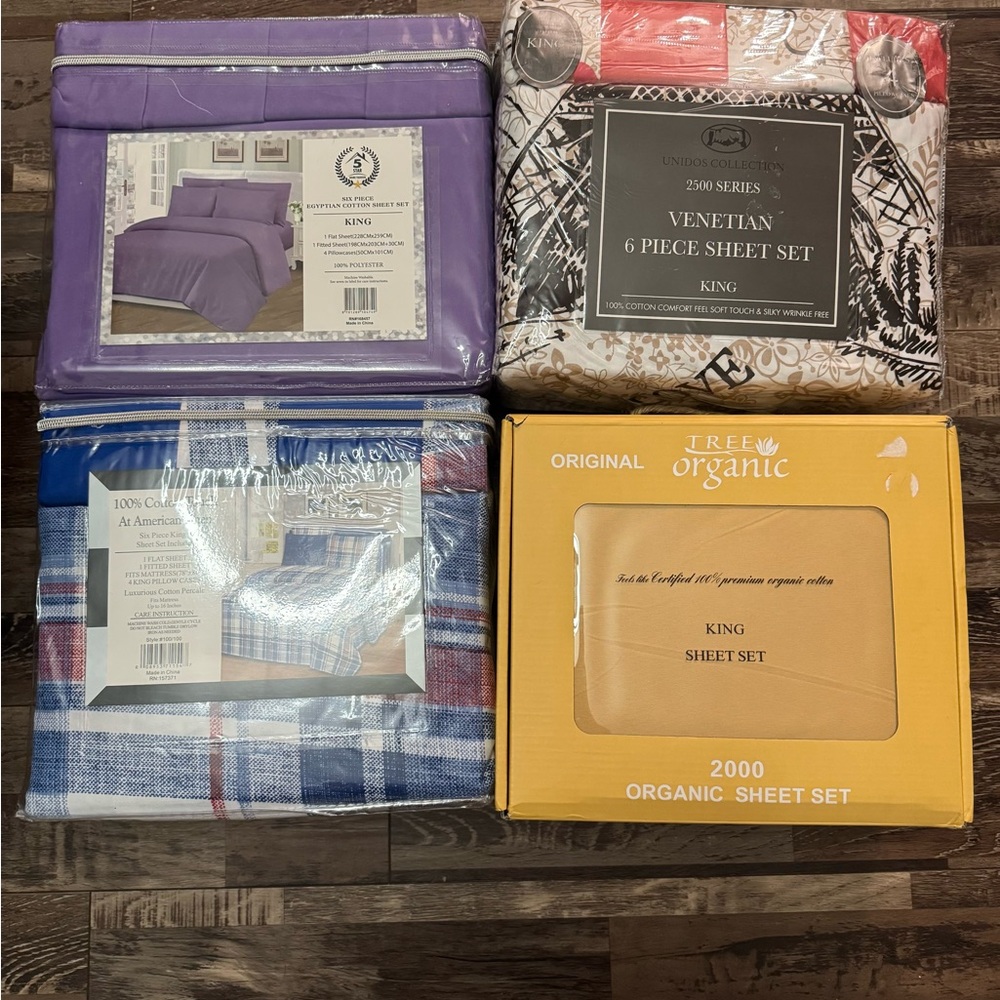 6 Piece Sheet Set - All King size. YOU WILL ONLY RECEIVE ONE 6 piece set.